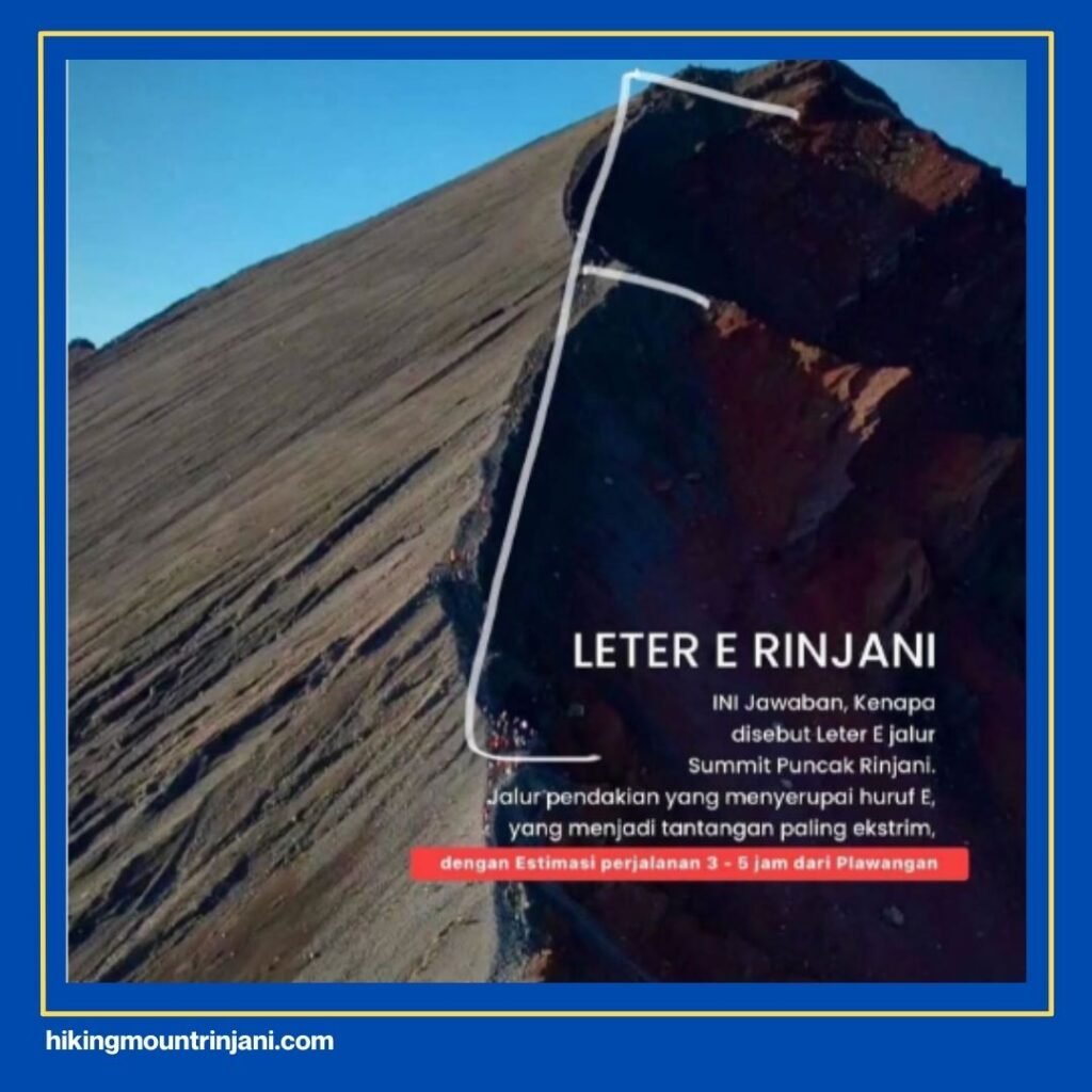 Panjang Letter E Rinjani yang Perlu Ditempuh