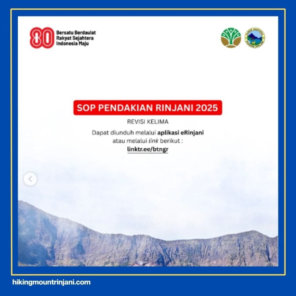 SOP Pendakian Gunung Rinjani Terbaru